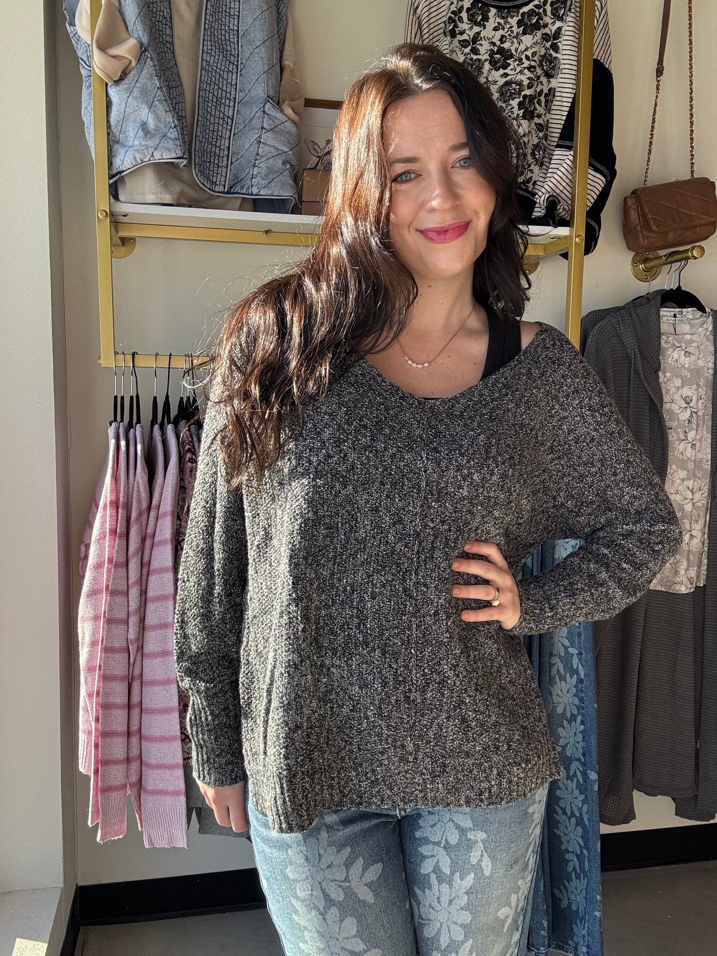 Snow Black Lightweight Sweater