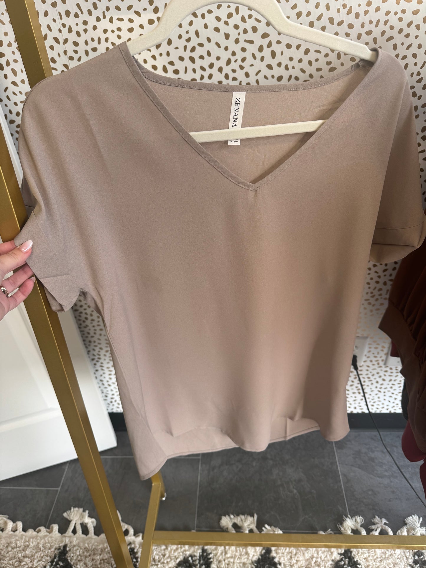 Ash Mocha Woven Short Sleeve
