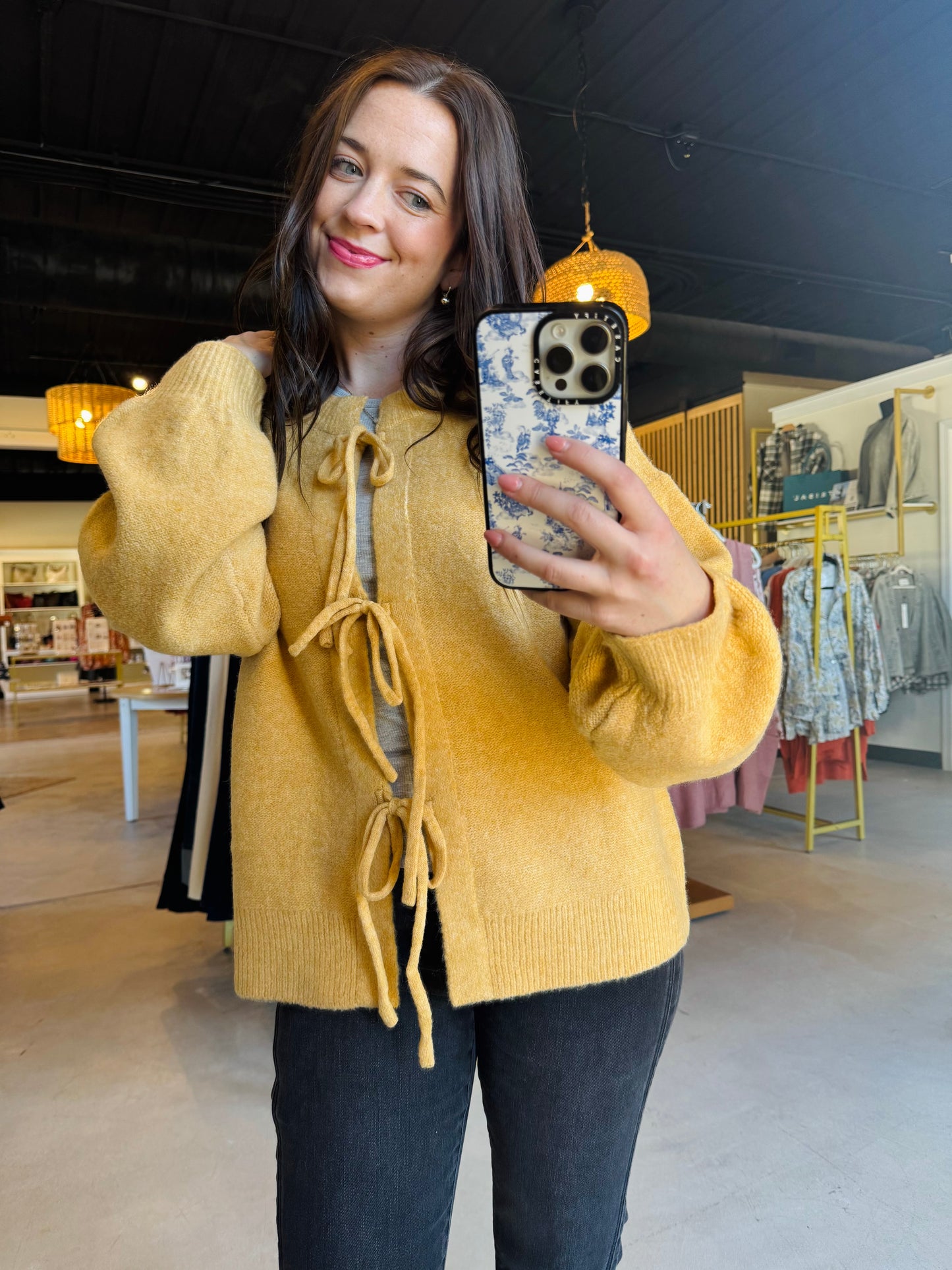 Gold Tie Closure Sweater