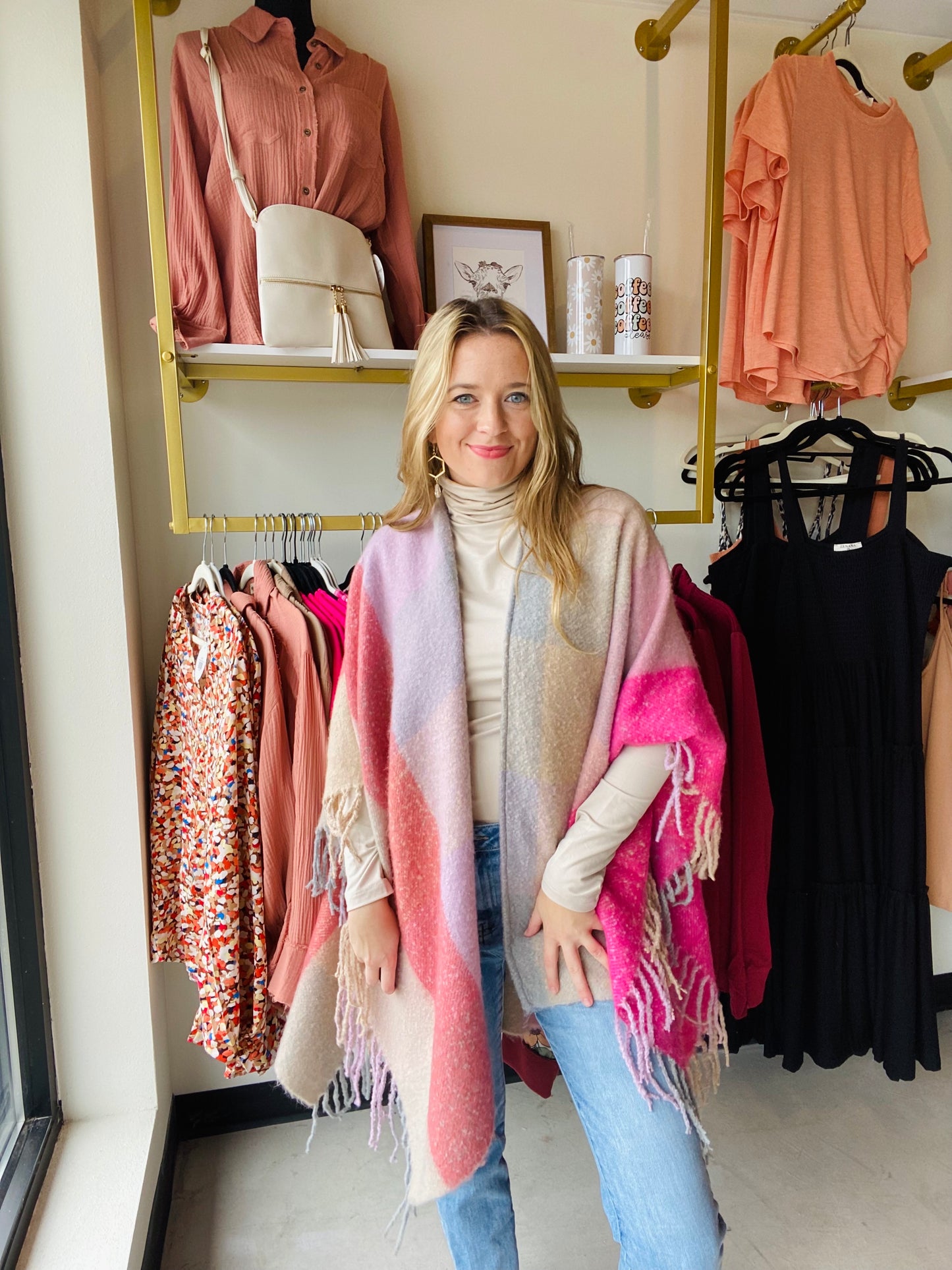 Pink and Lavender Tassel Kimono