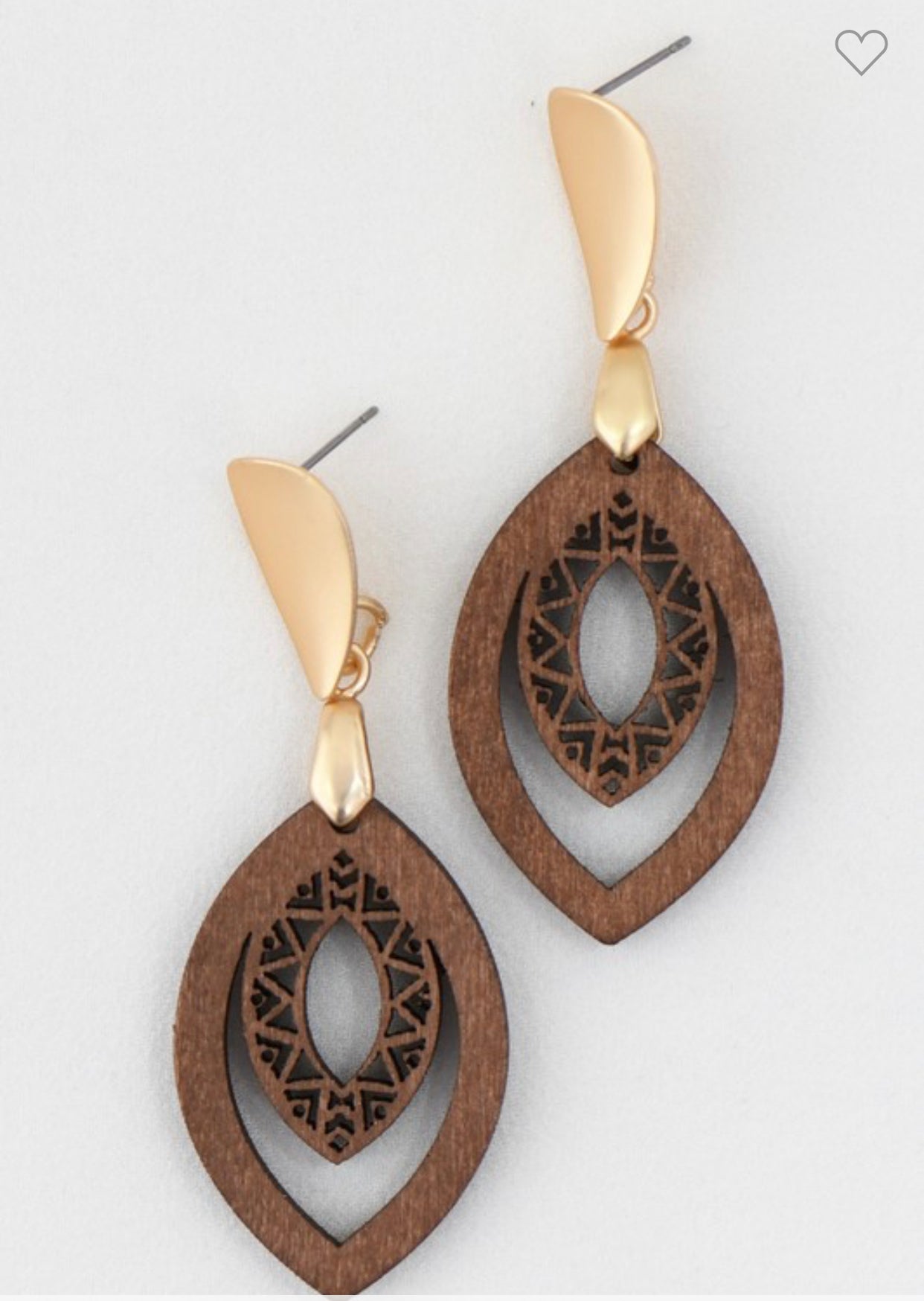 Boho Filigree Laser Cut Wood Earrings
