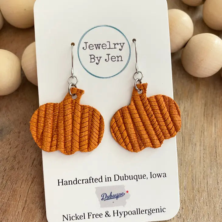 Orange Palm Pumpkin Earrings