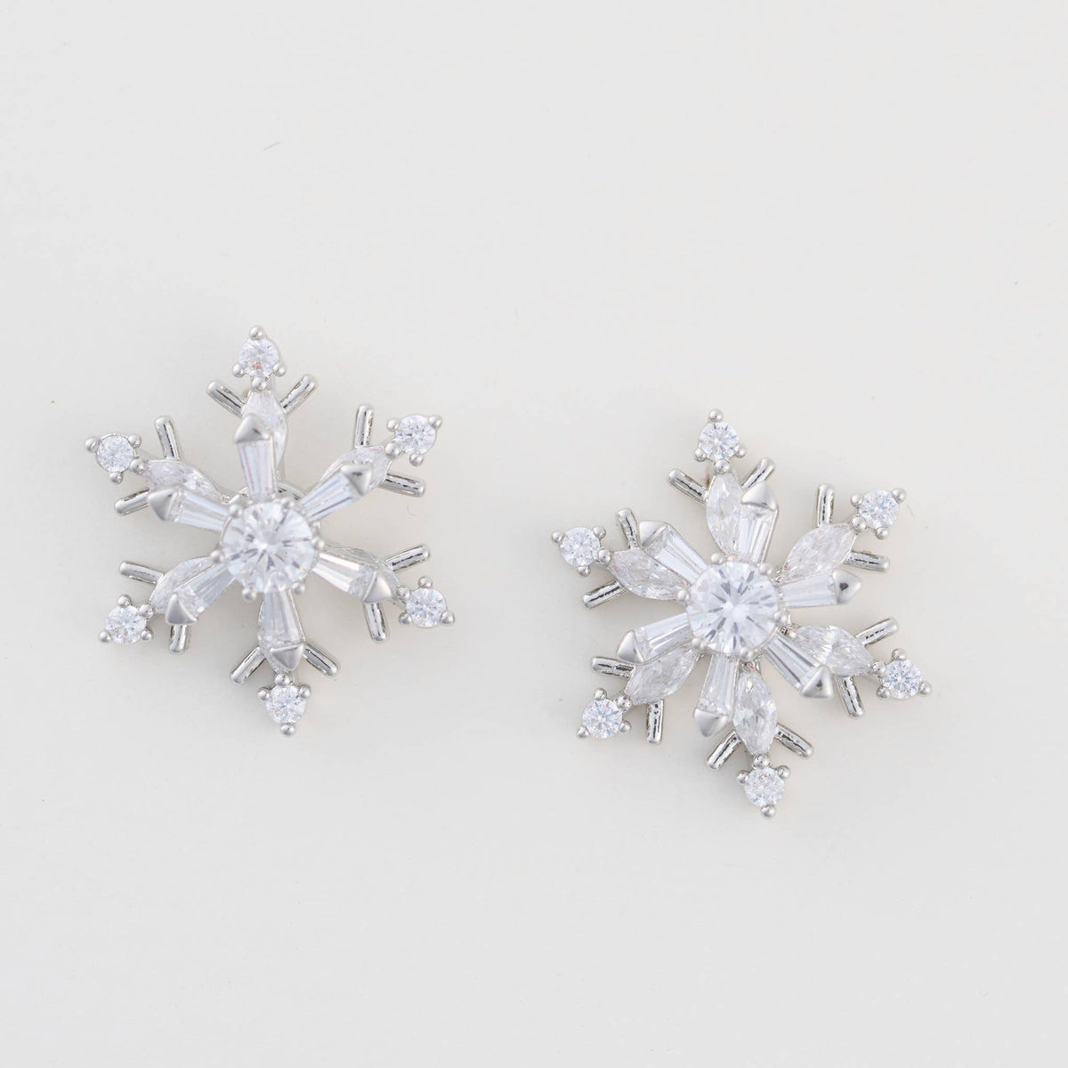 Christmas Snowflake Earrings Spinning Holiday Post Stud
