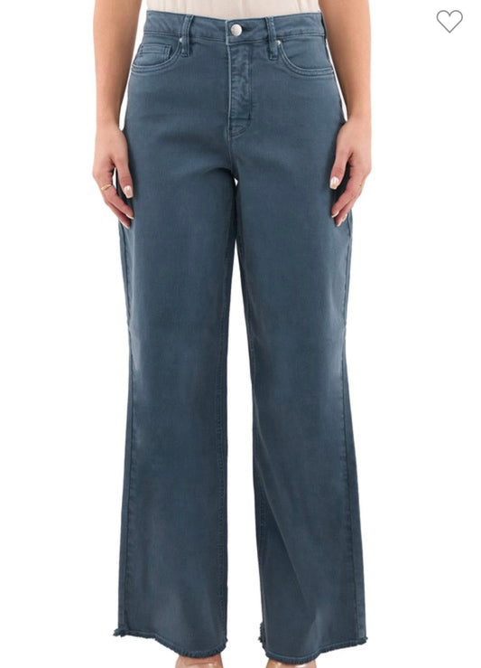 Chloe High Rise Frayed Wide Leg Pants- RFM
