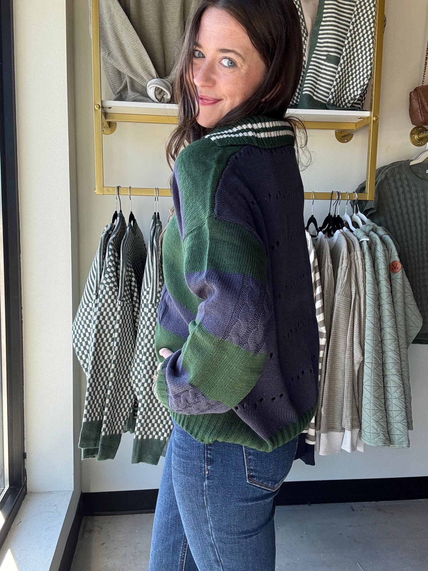 Yale Navy Stripe Sweater