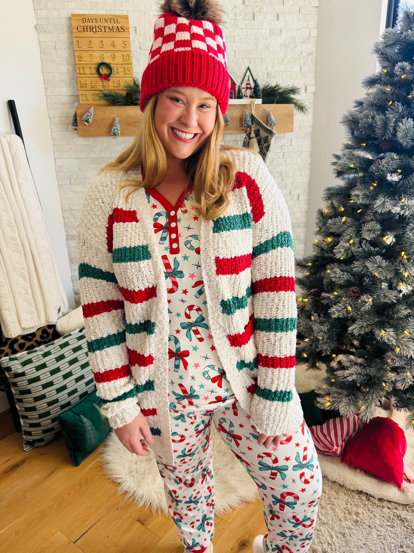 Christmas Stripes Cardigan