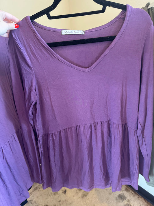 #10 Peplum Top- Purple