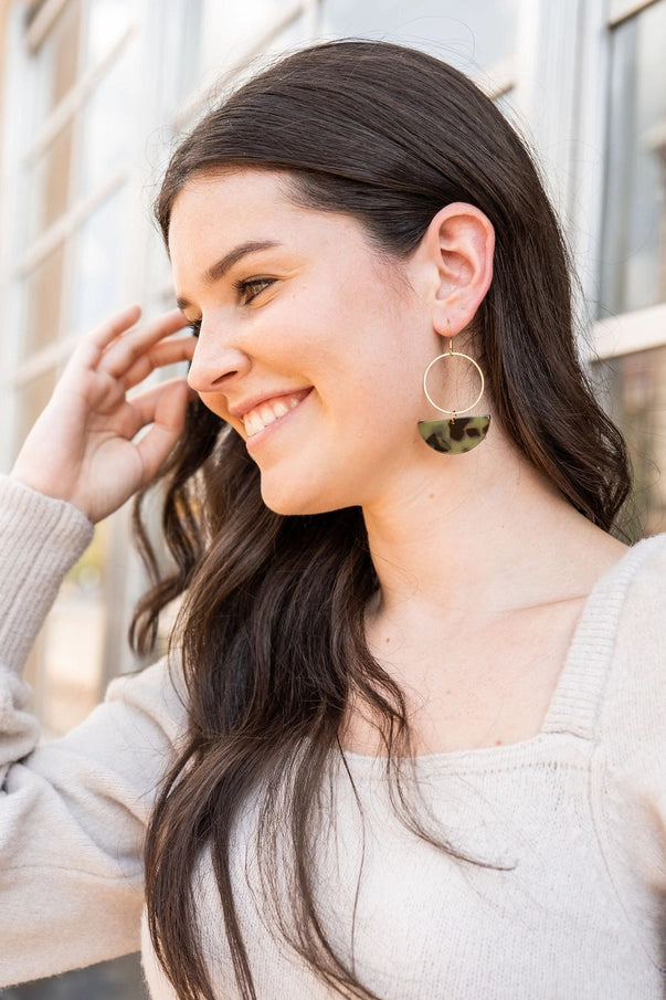 Reese Olive Tortoise Earrings