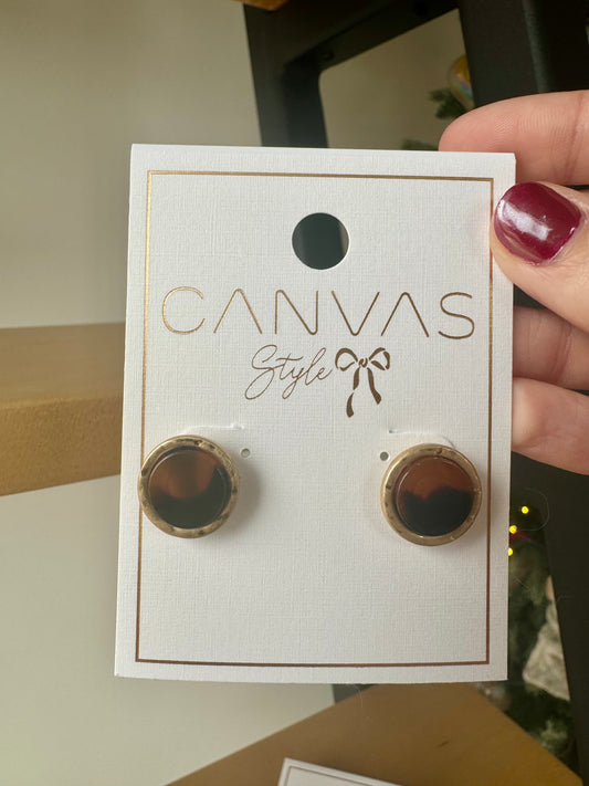 Bethany Disc Tortoise Studs