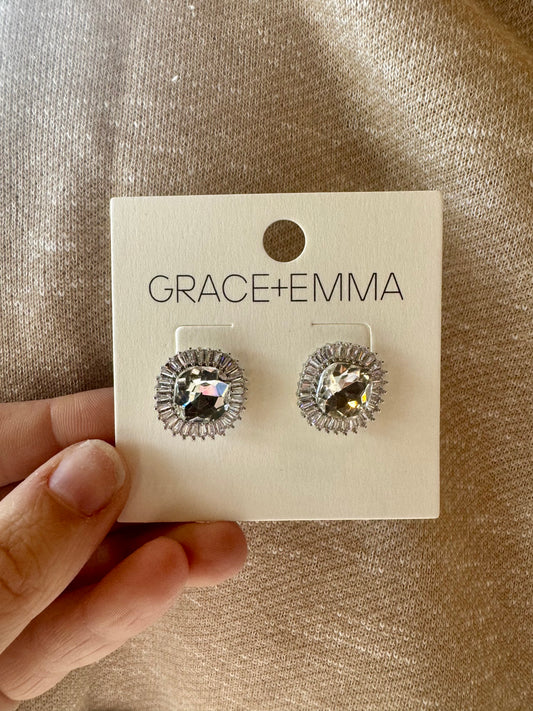 Silver Rhinestone Studs