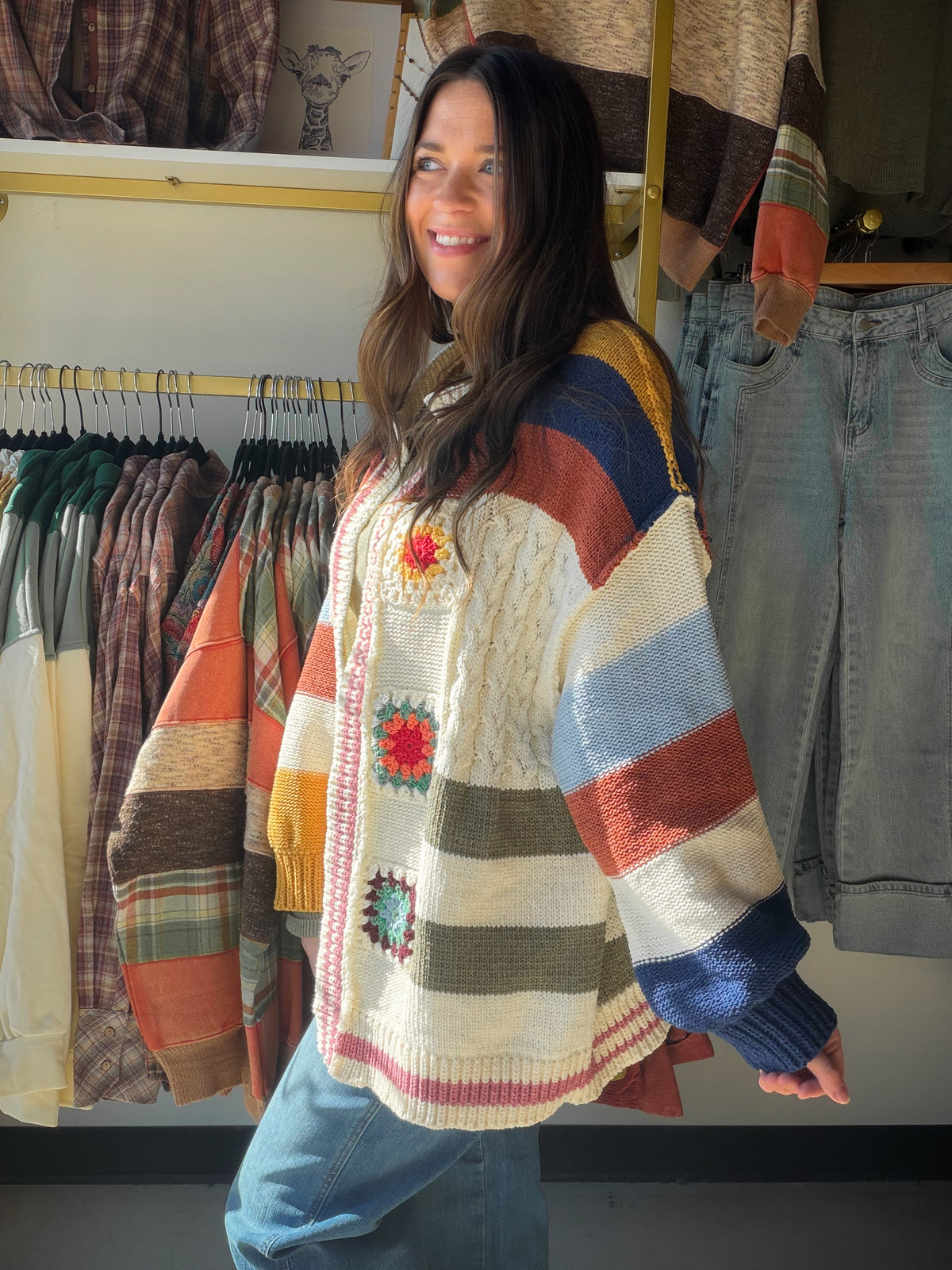 Multi Patch Chenille Cardigan