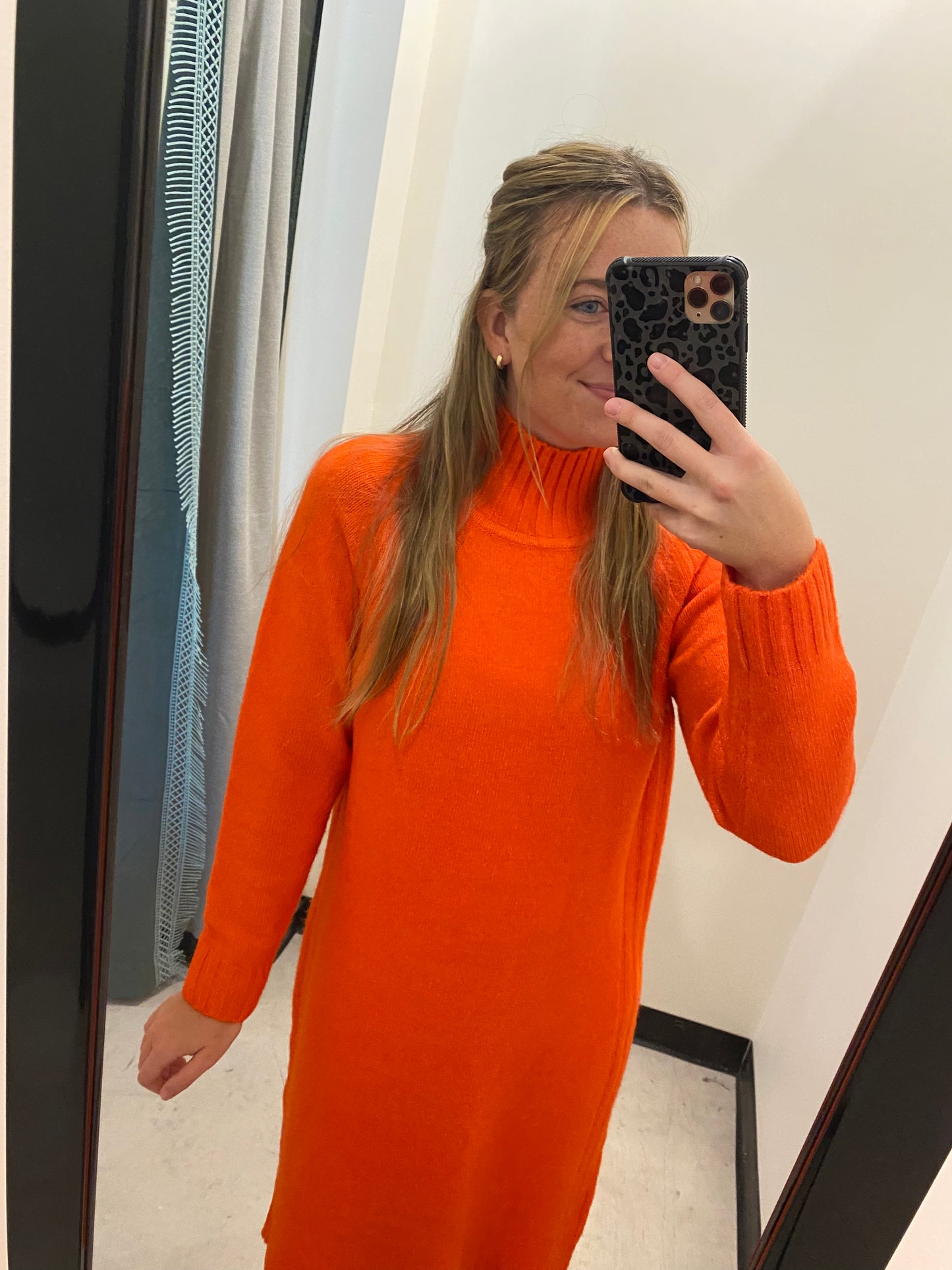 Orange Sweater Dress