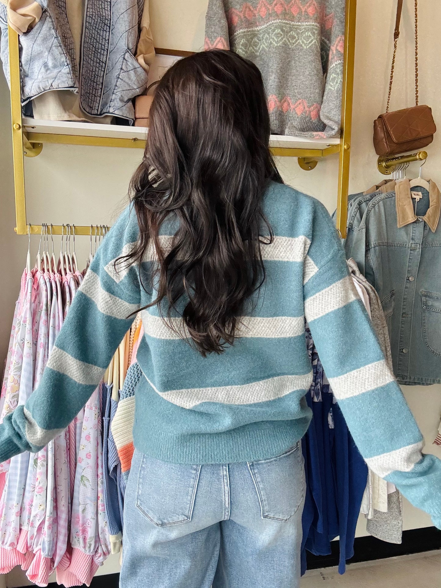 Criss Cross Detail Crewneck Sweater