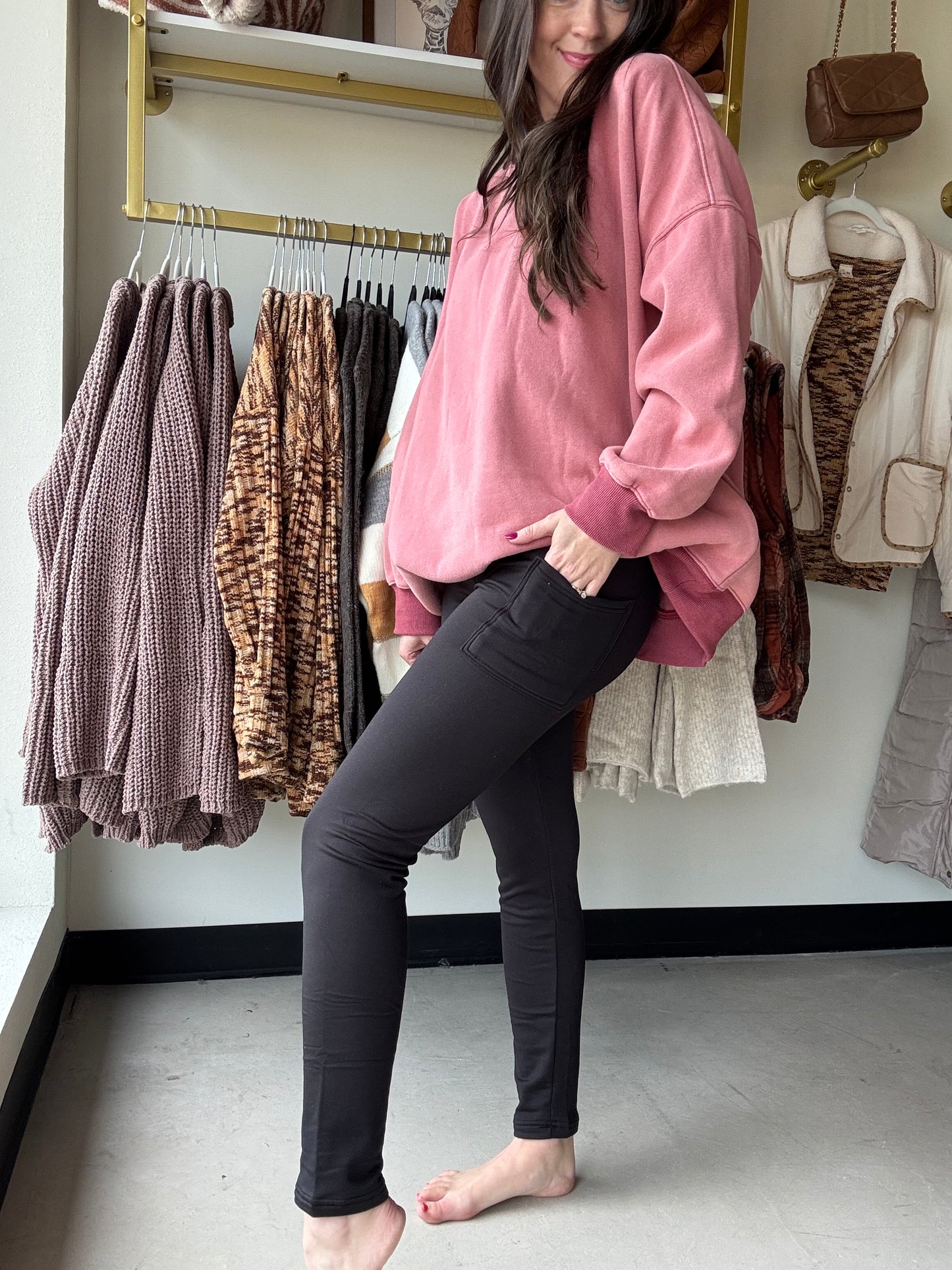 Lilla Fleece Pocket Leggings