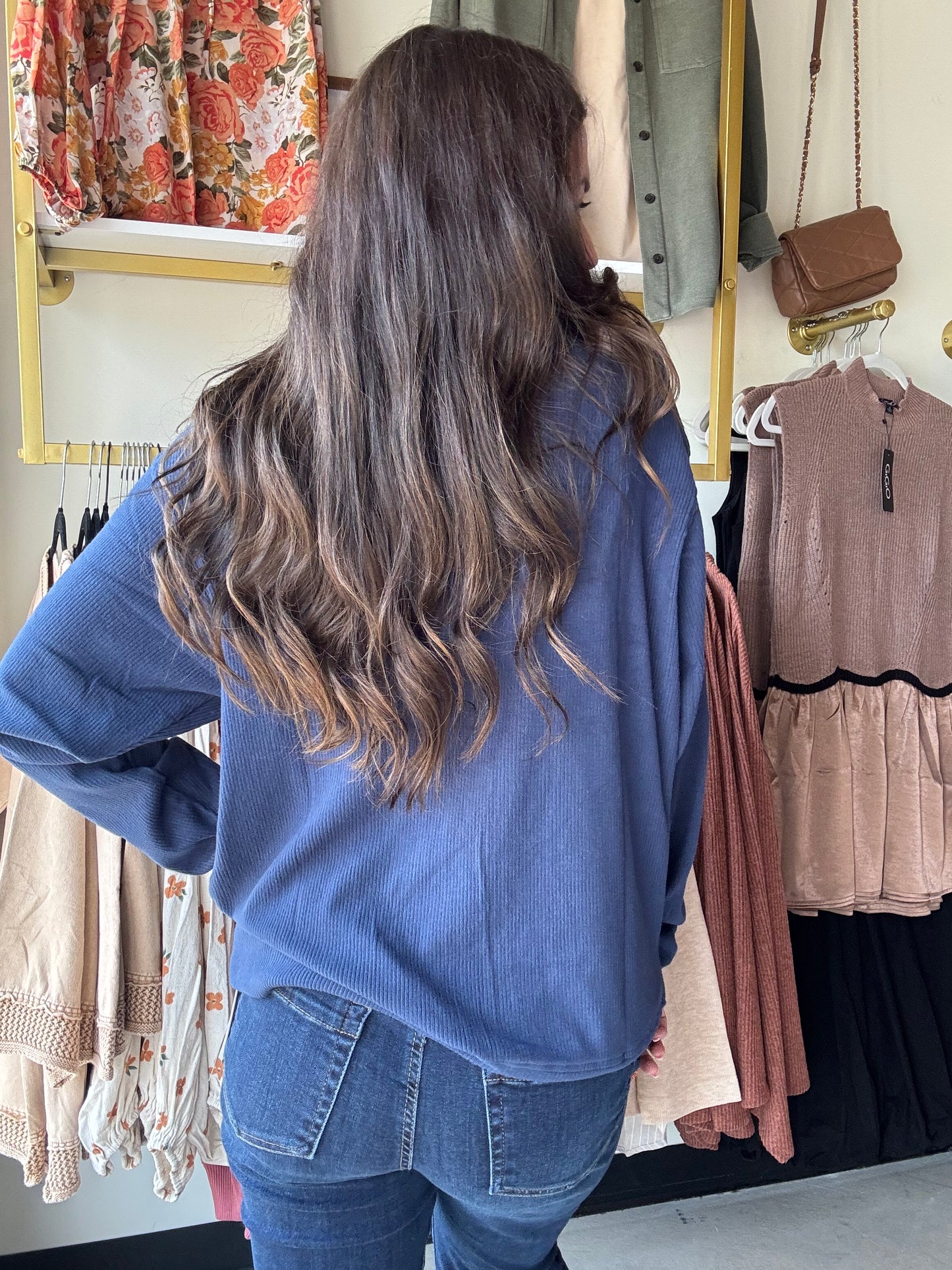 Navy Corrine Pullover
