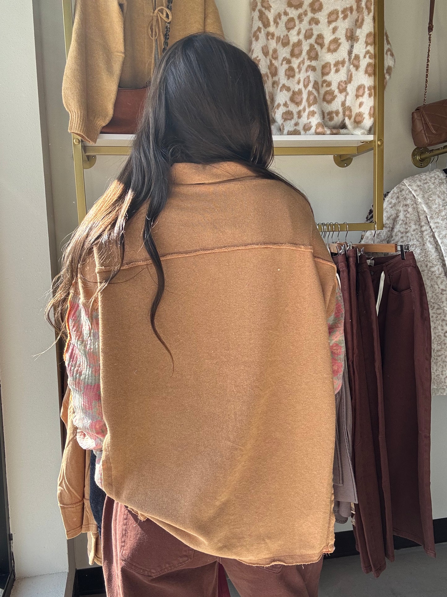 Camel Collared Accent Pullover