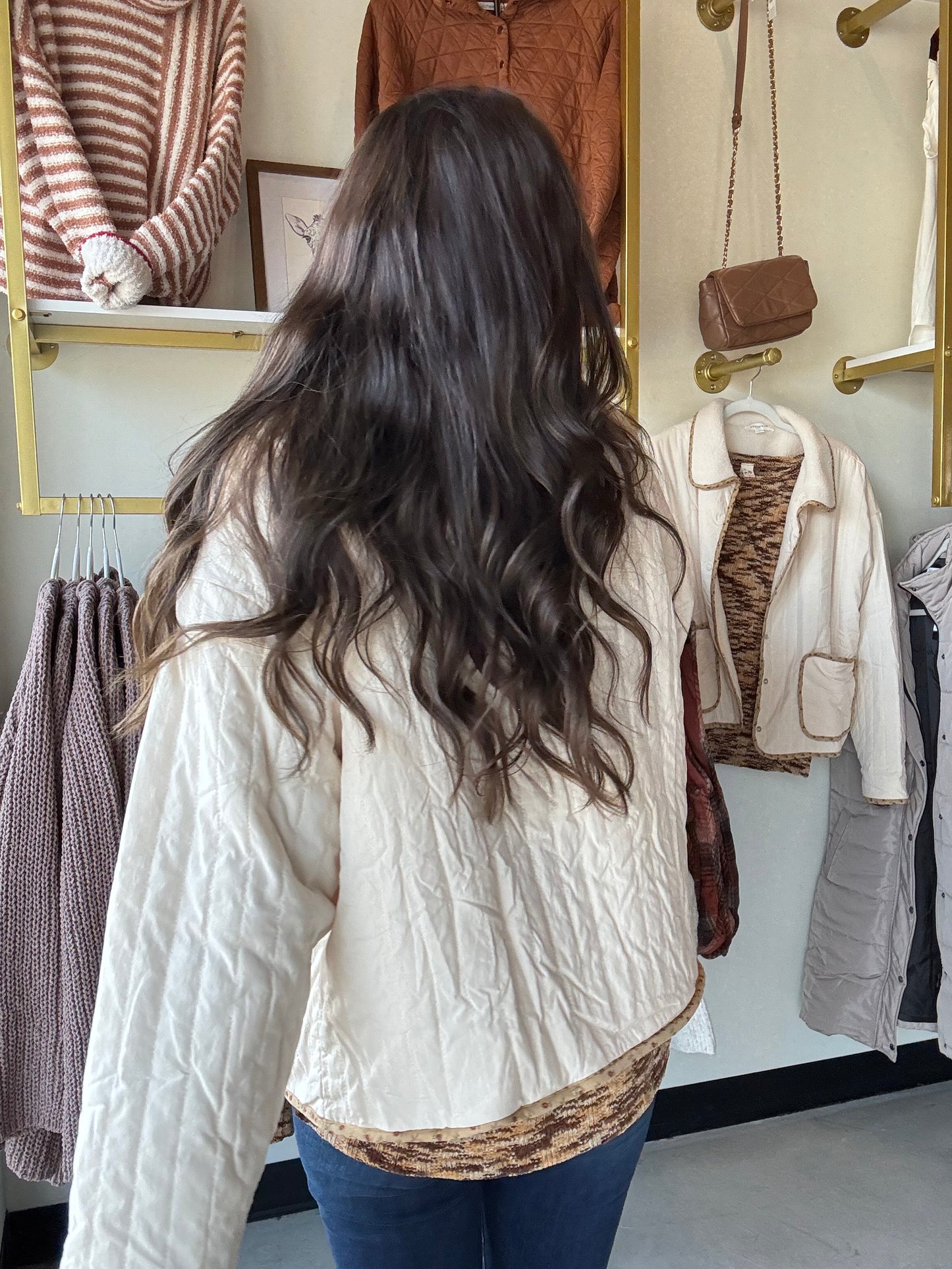Cream Floral Accent Jacket