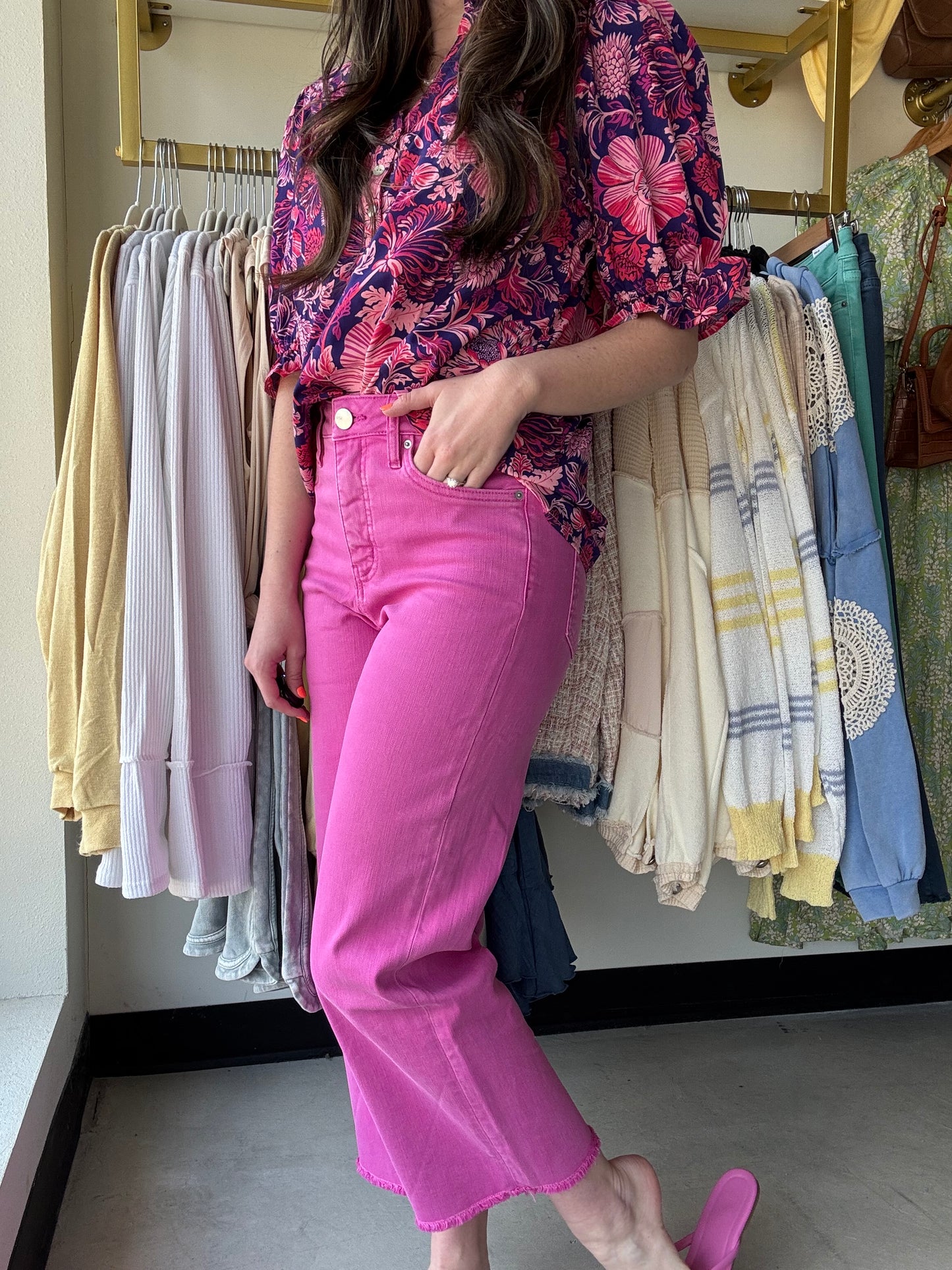 Pink Rouge Cropped Chloe Denim - RFM