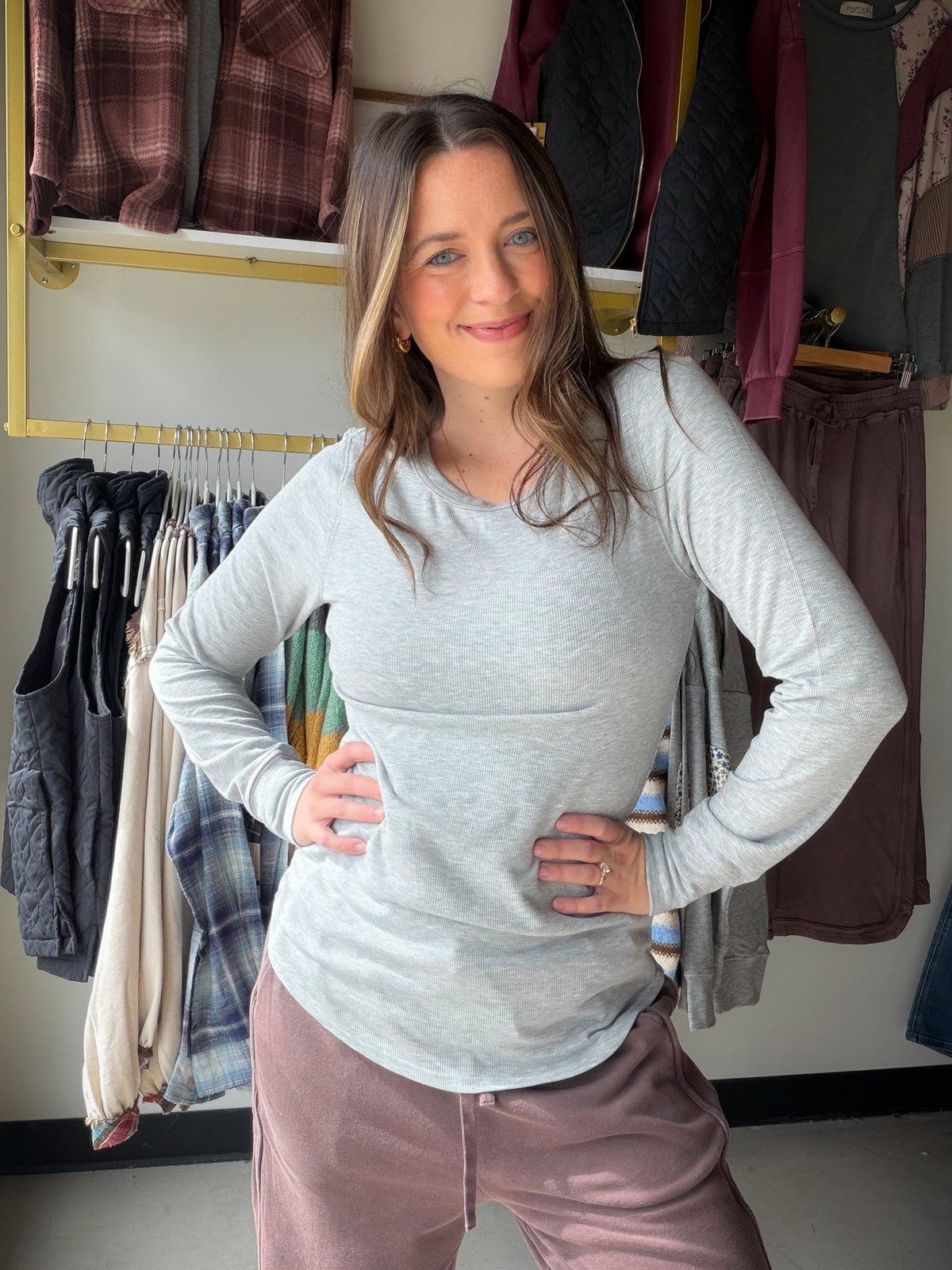 Heather Grey Stacy Top