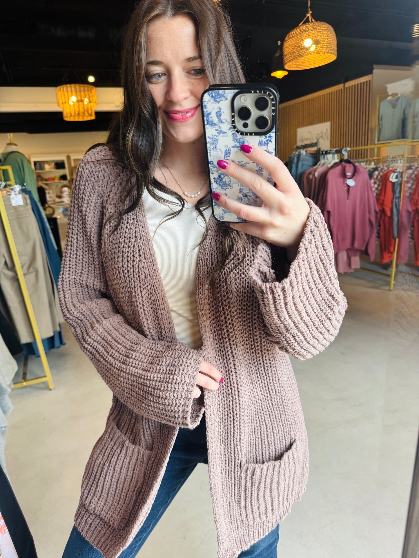 Brown Chunky Knit Cardigan