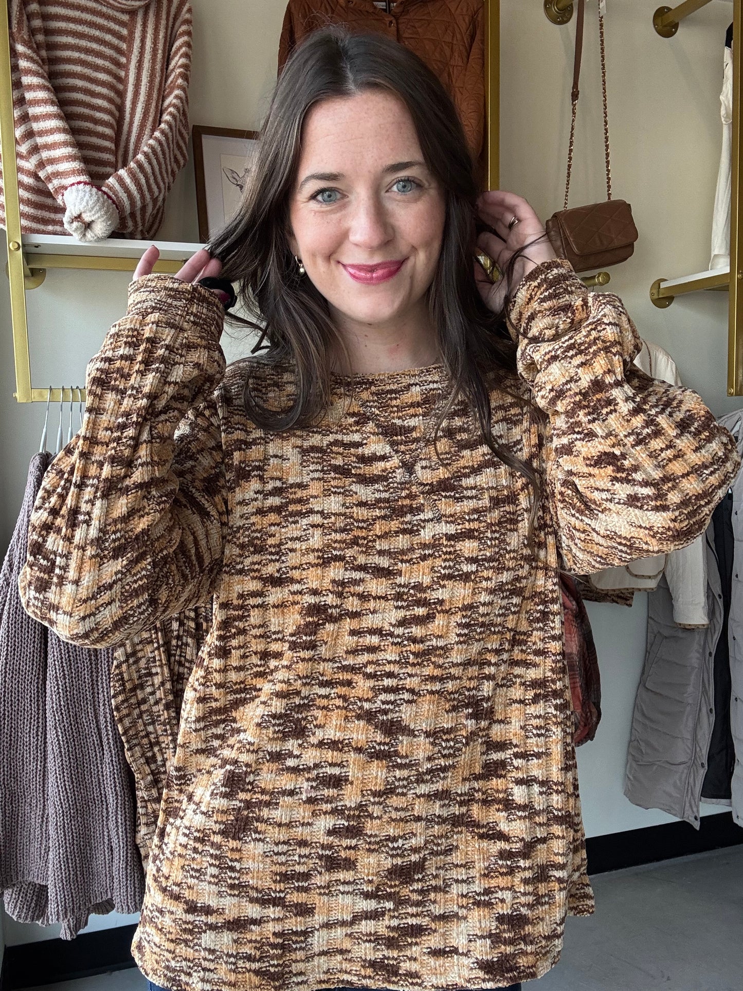 Camel & Brown Cozy Pullover