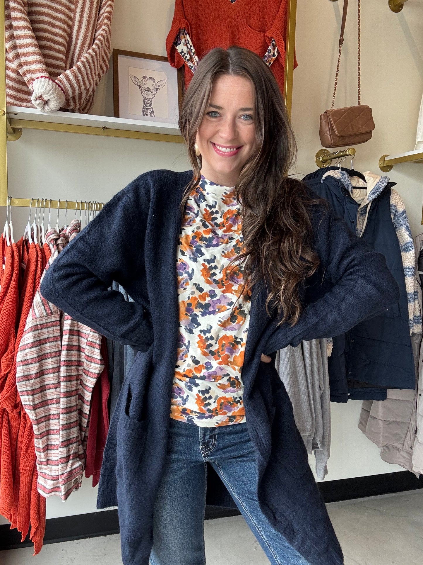 Navy Madison Cozy Cardigan