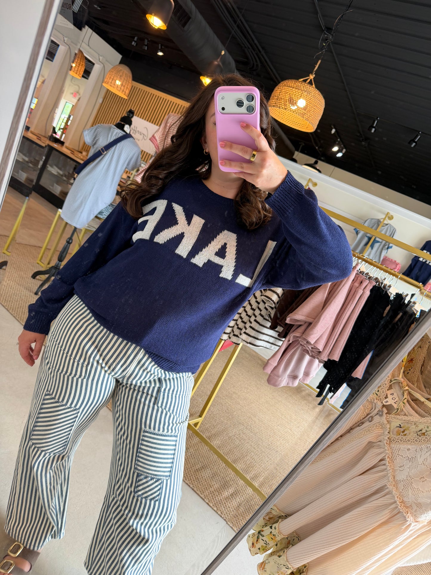 Navy Lightweight Lake Sweater