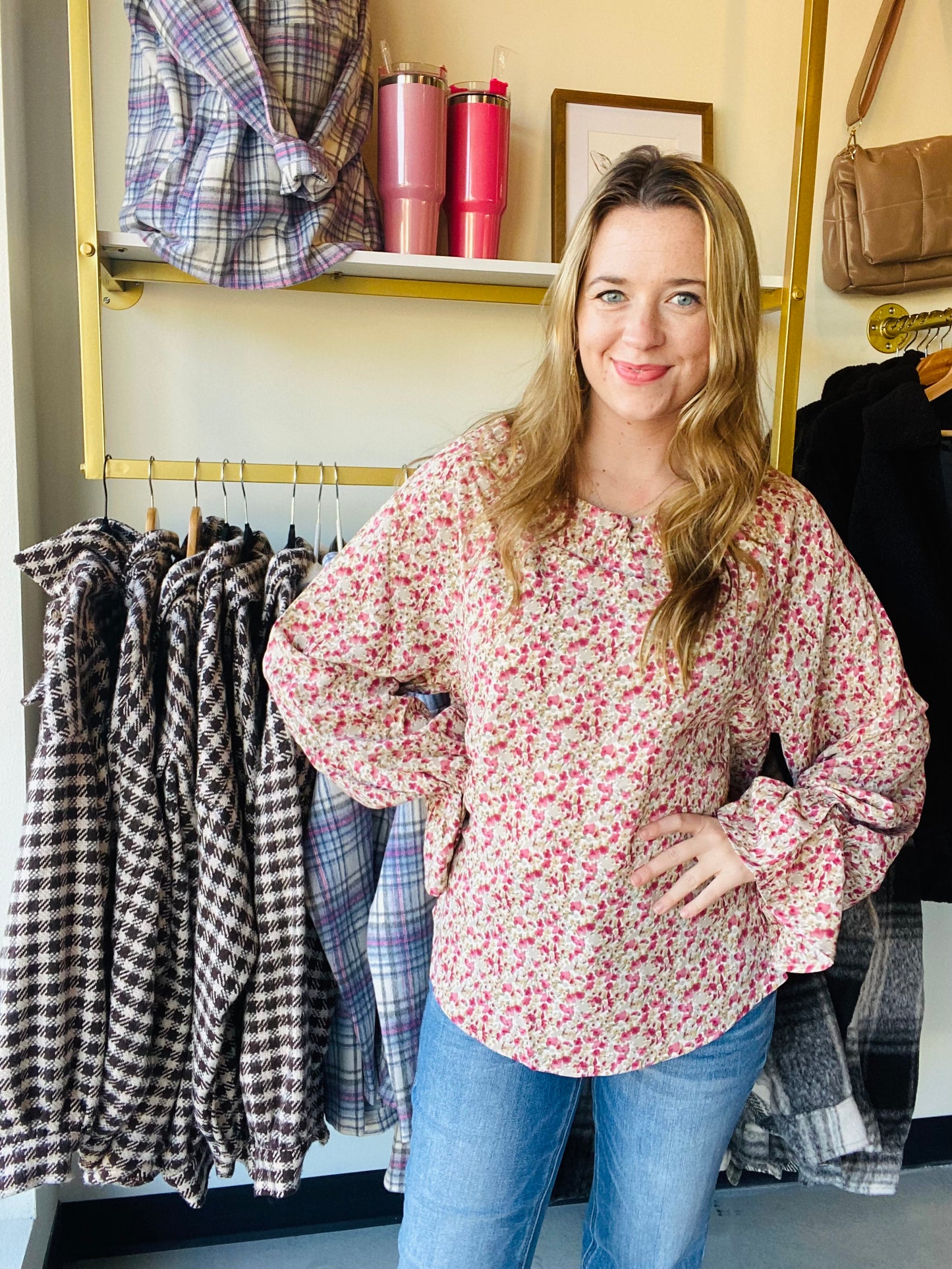 Cherry Mix Raglan Sleeve Blouse