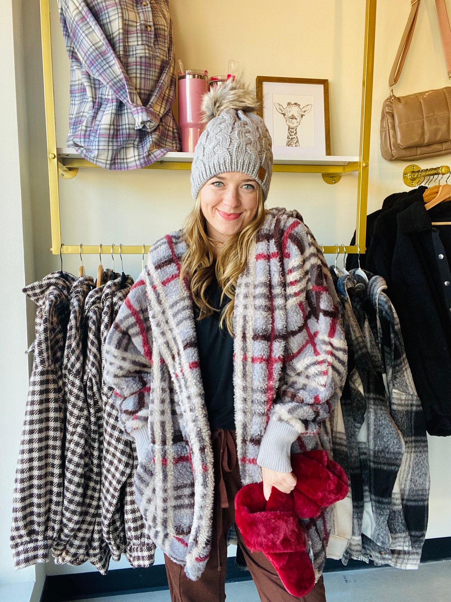 Grey Mix Checkered Hoodie