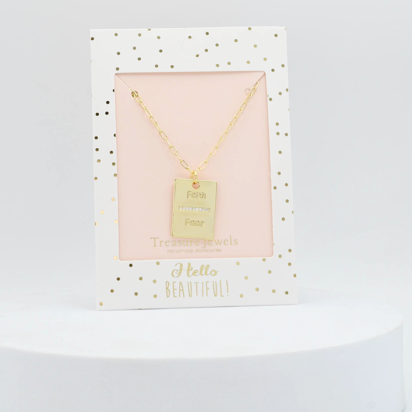 Faith Over Fear Gold Necklace