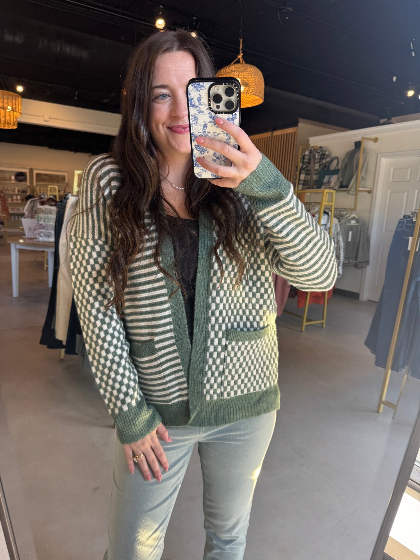 Dark Sage Asymmetrical Cardigan