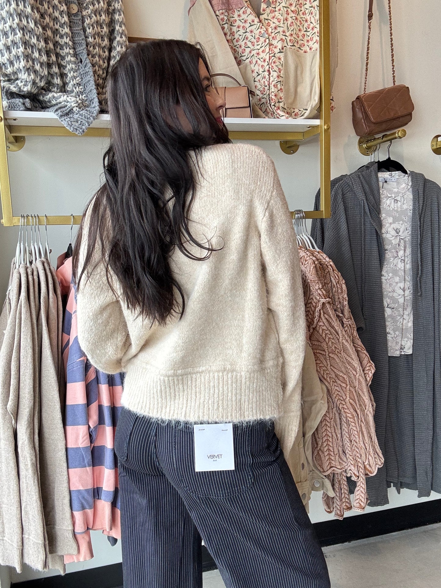 Oatmeal Floral Embroidered Sweater