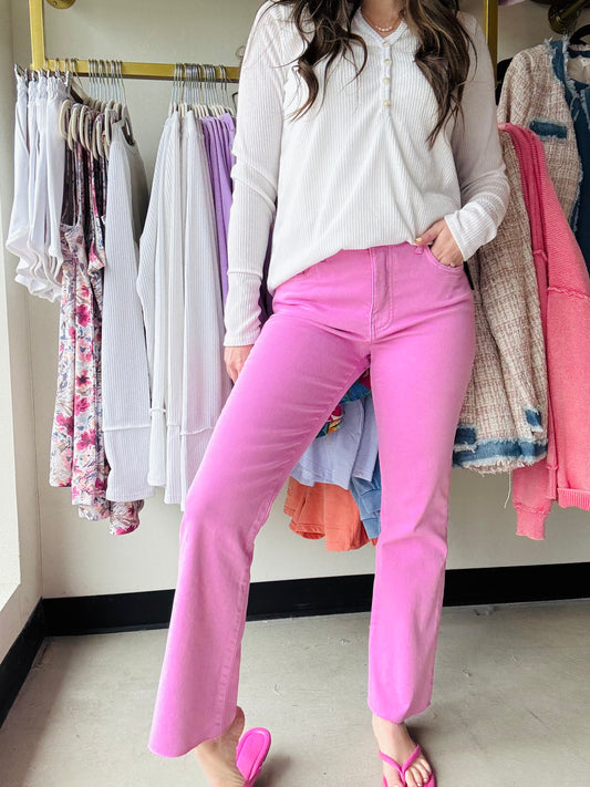 Wild Berry Kelsey Ankle Flare - Kut