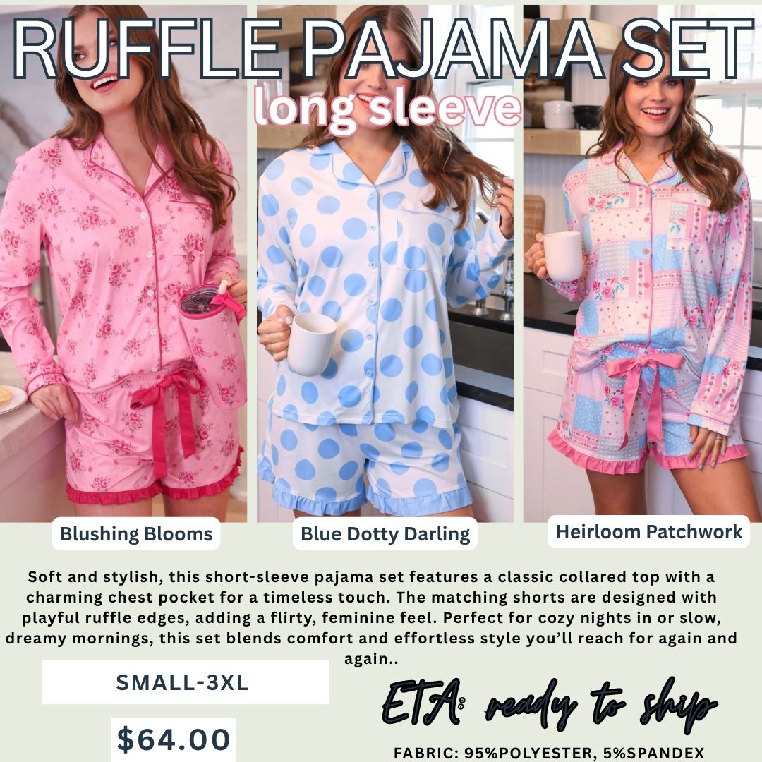 Ruffle Pj Long Sleeve Set
