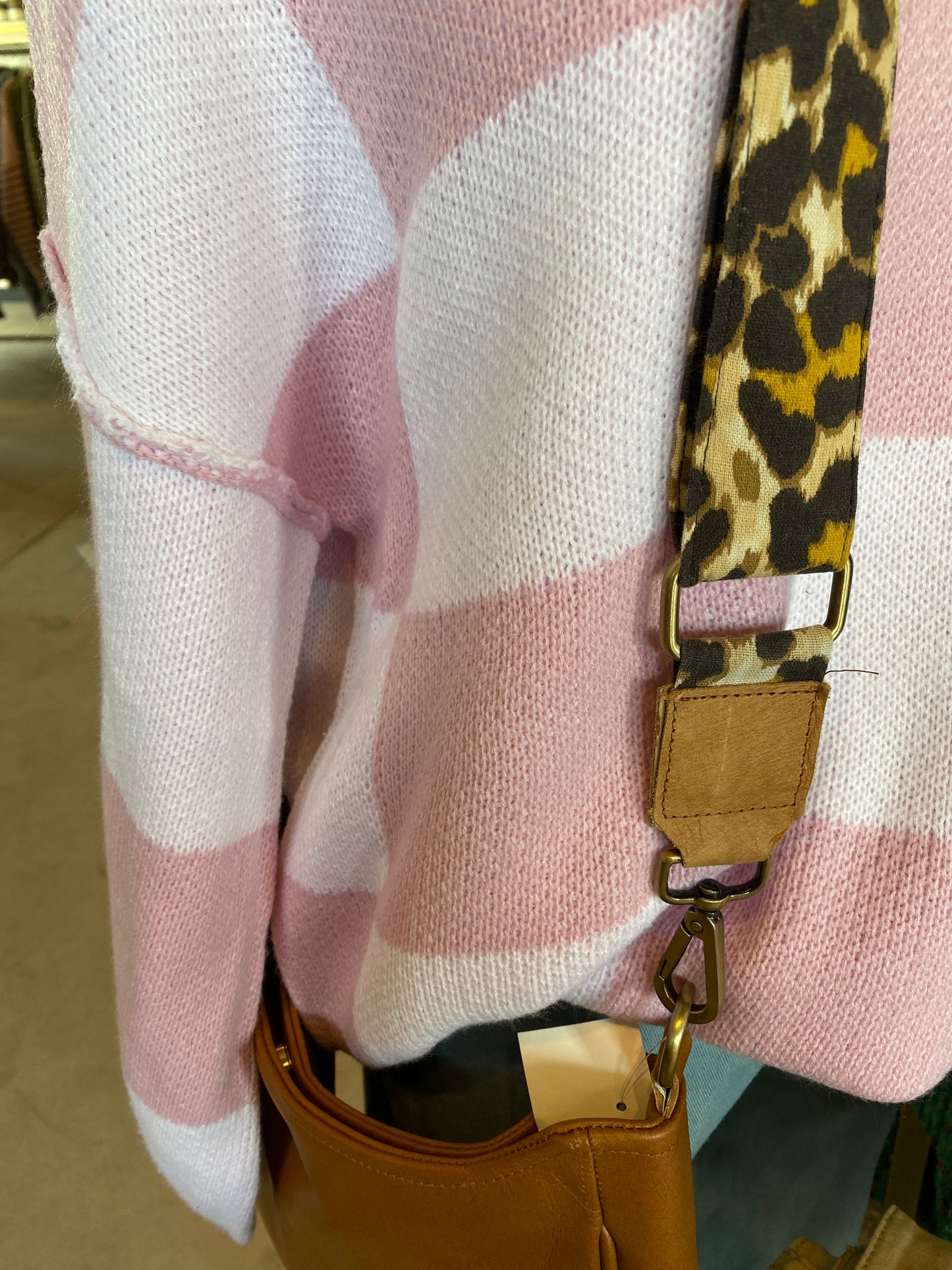 Genuine Leather Crossbody- leopard strap