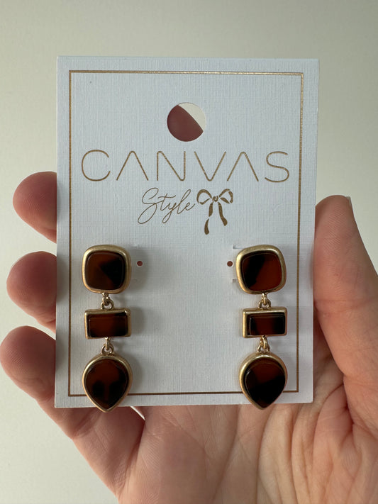 Charlotte Tortoise Linked Earrings