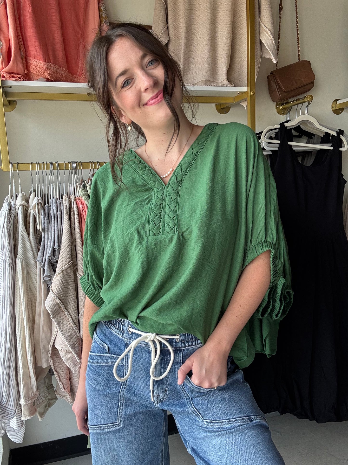 Fern Braided Dolman Top