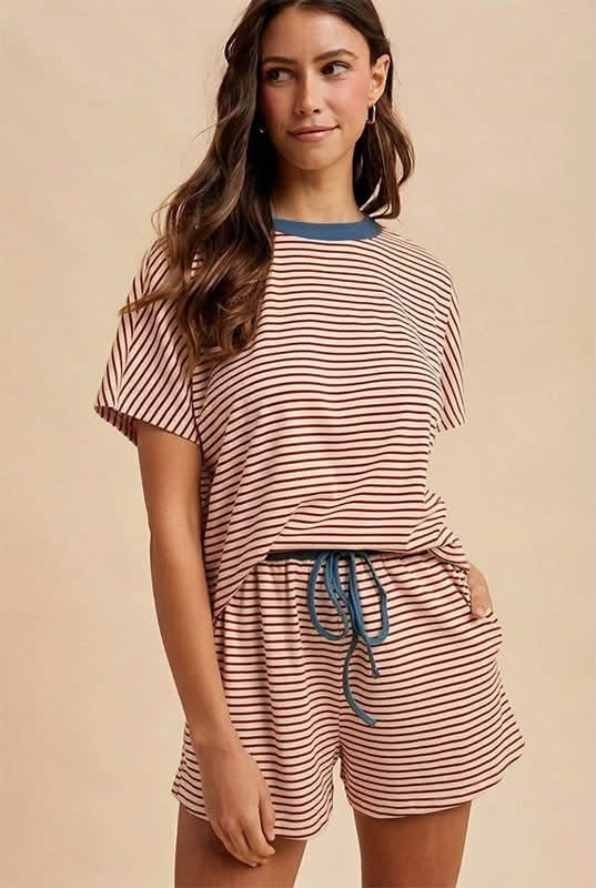 Striped Brick & Dusty Blue Set
