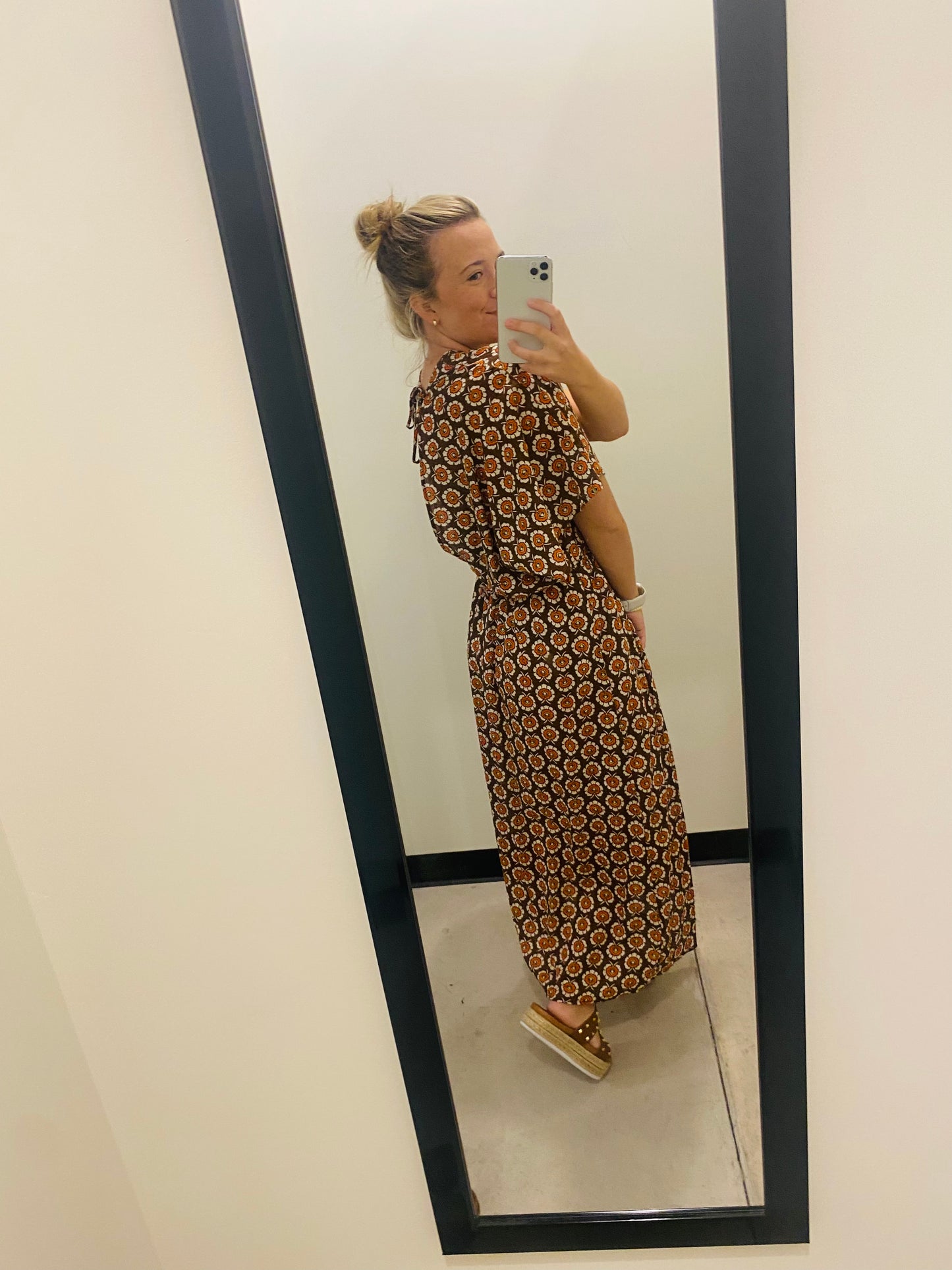 Geographic Printed Midi Dress