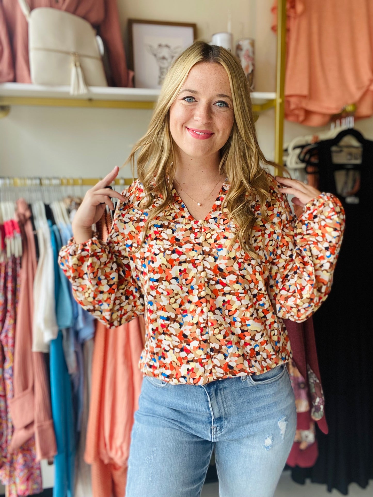 Autumn Leaves Confetti Blouse