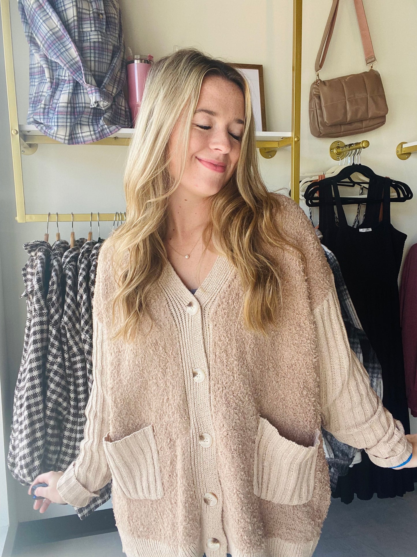 Mocha Sherpa Accent Cardi