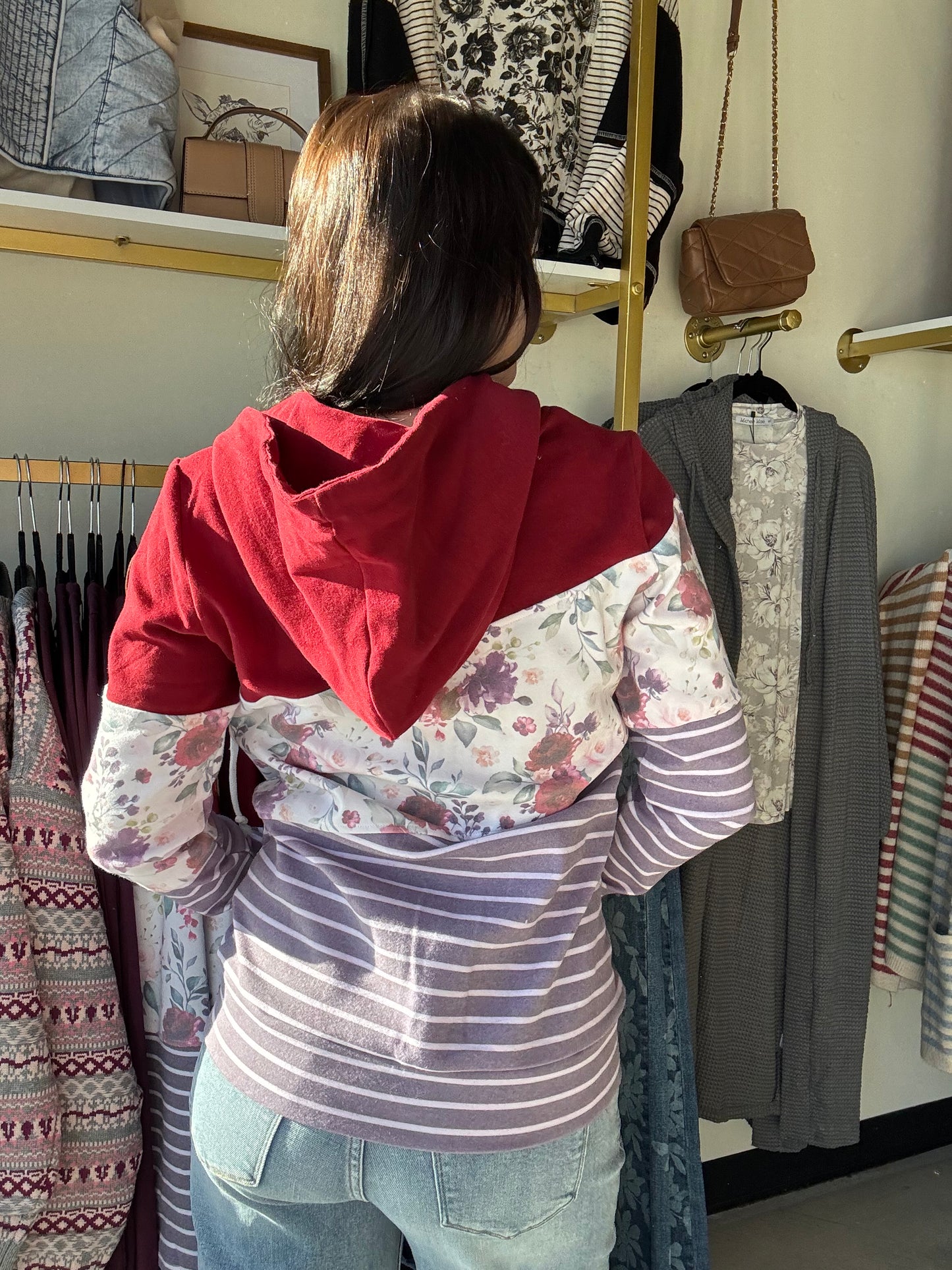 Burgundy Bloom Full Zip