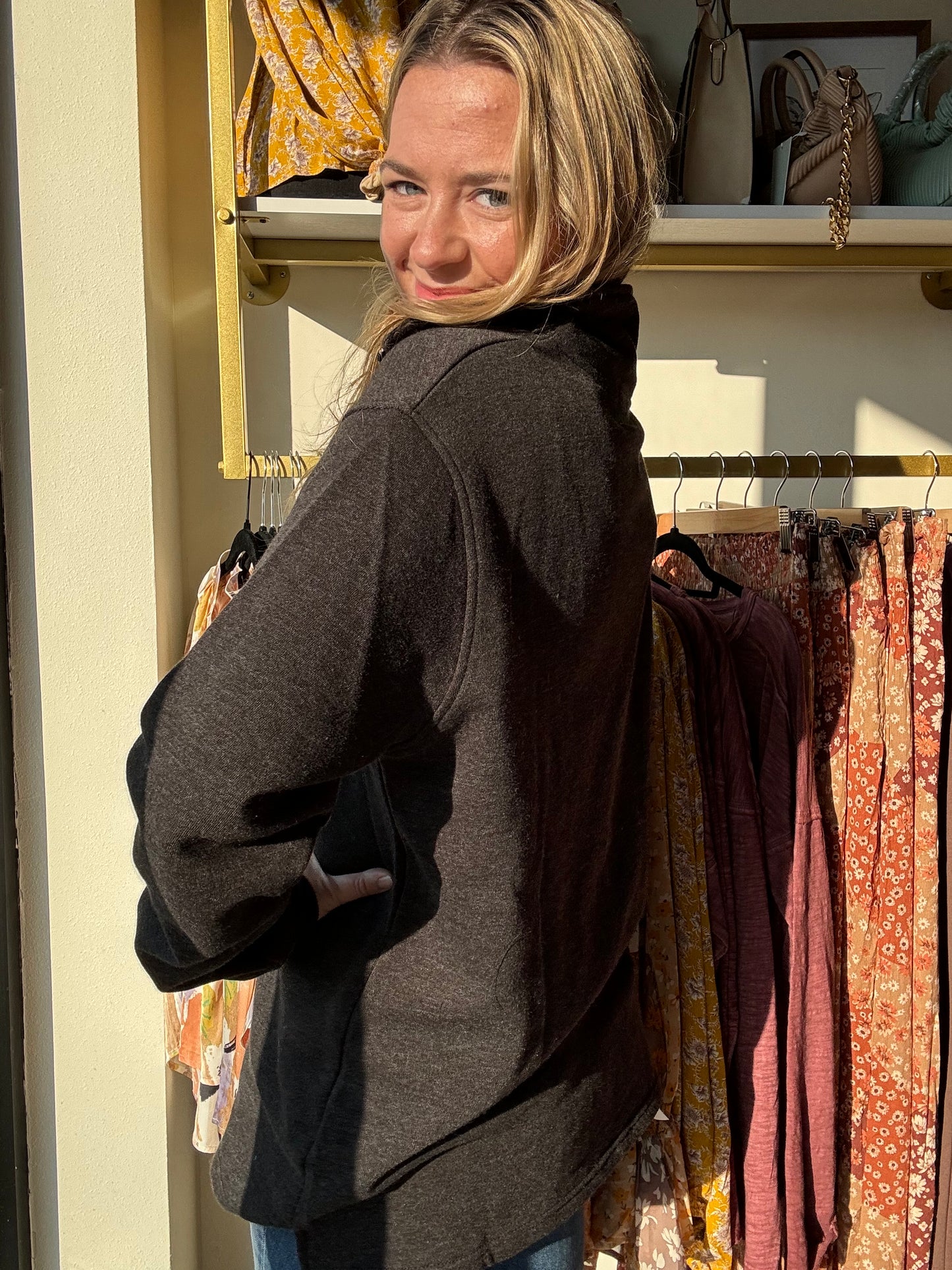 Miley Quarter Zip - Black