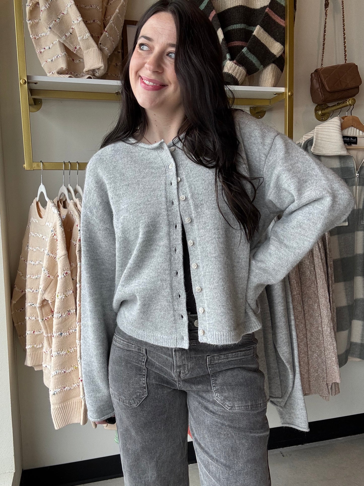 Heather Grey Dover Cardigan