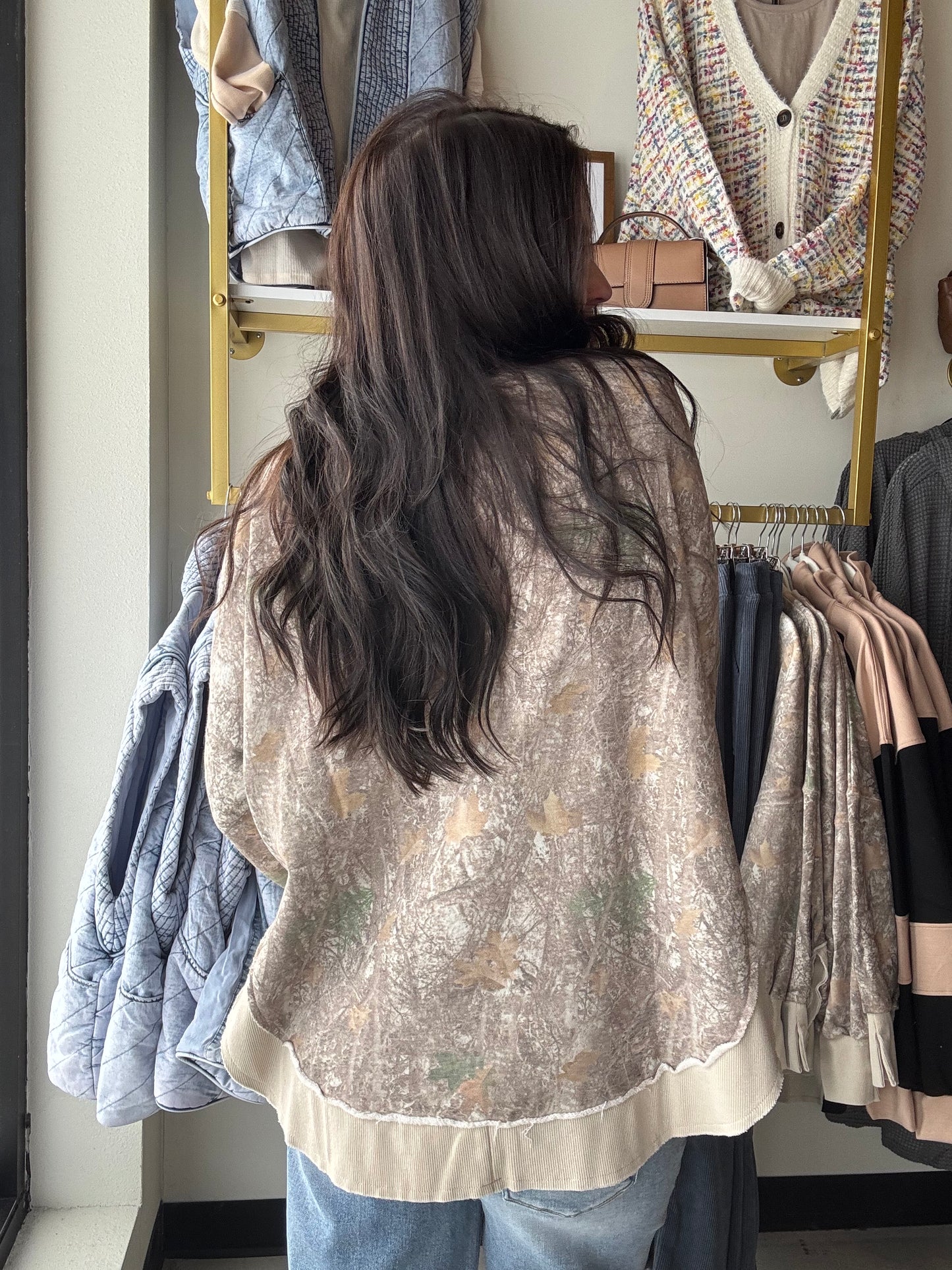 Joss Washed Camo Pullover