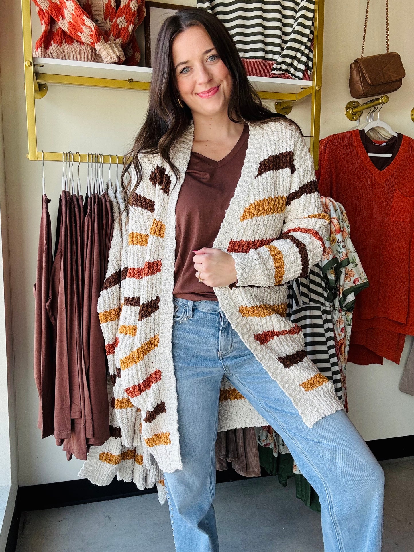 Fall Stripes Cozy Cardigan