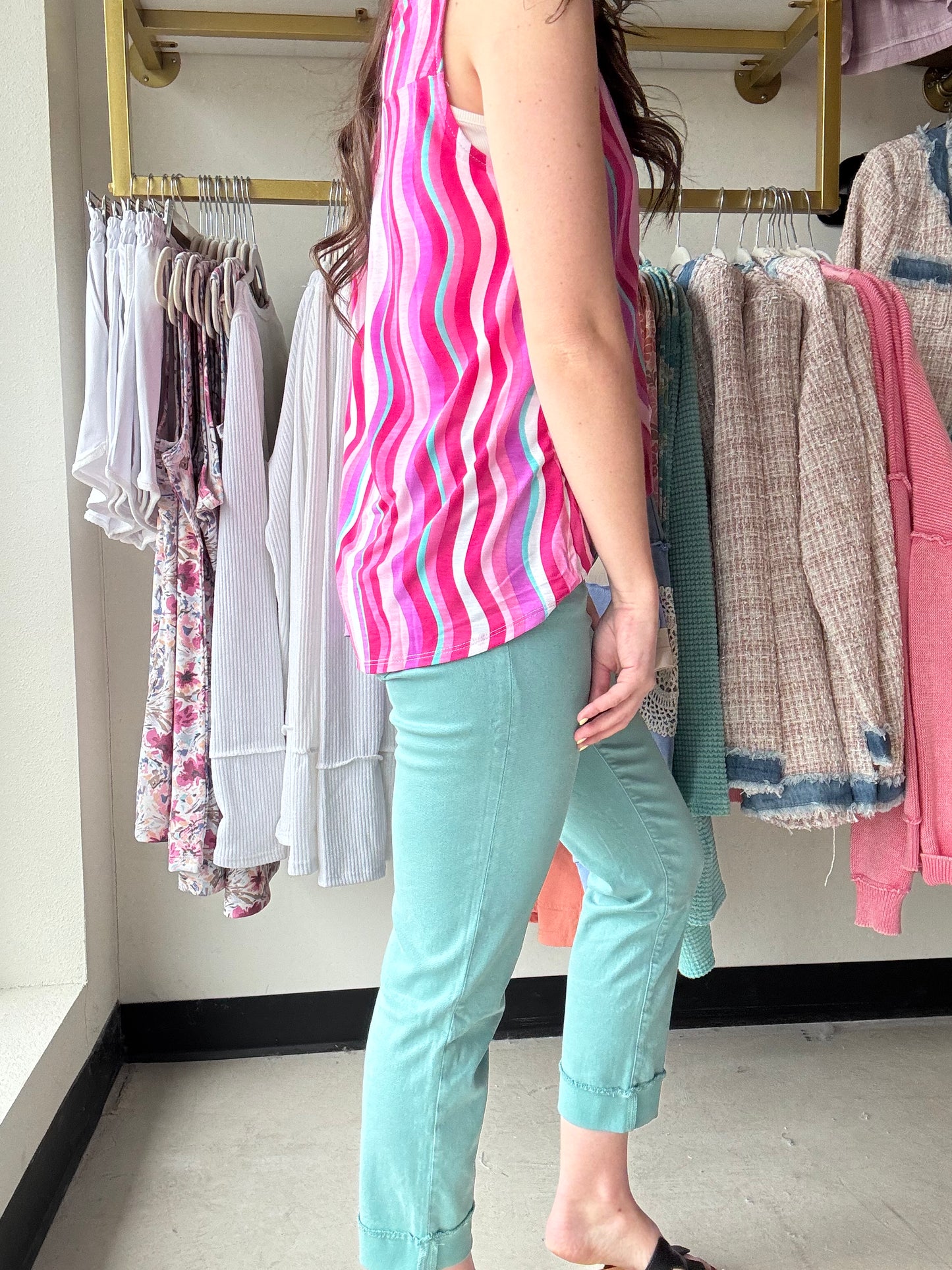 Sea Blue Amy Roll Denim - Kut