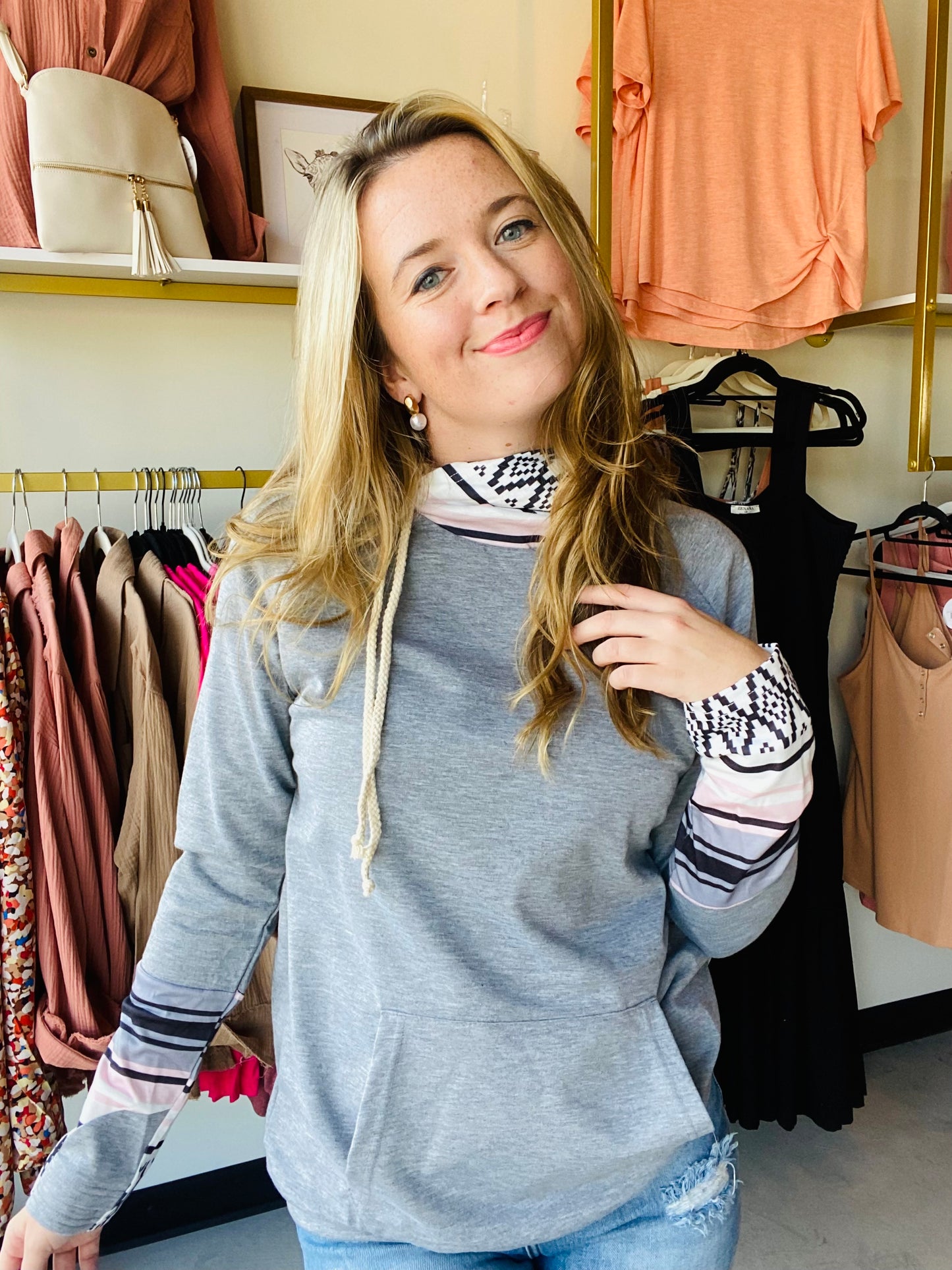 Chilly Days Aztec Hoodie