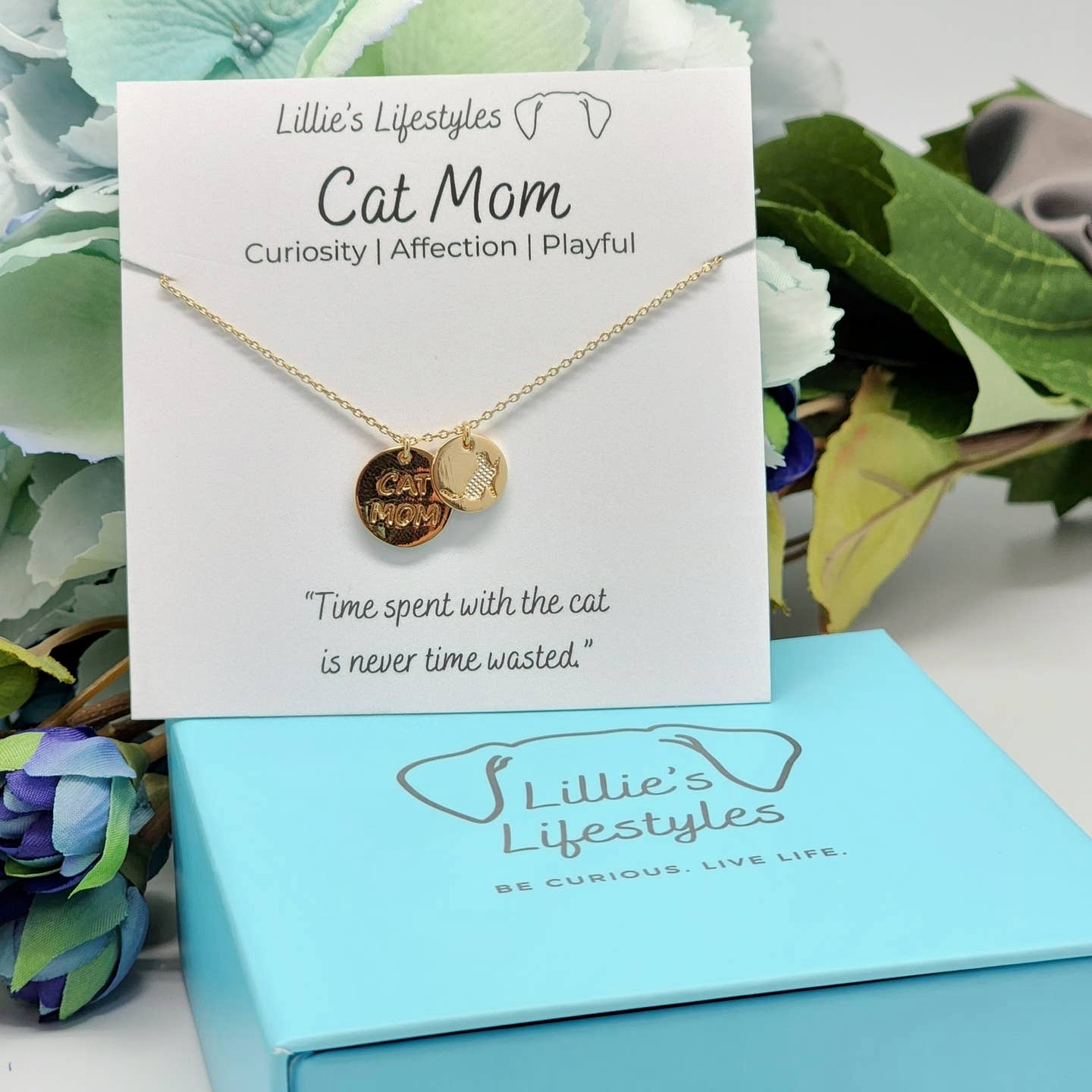Cat Mom Necklace- Silver