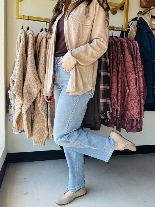 Ankle Slim Nail Head Denim